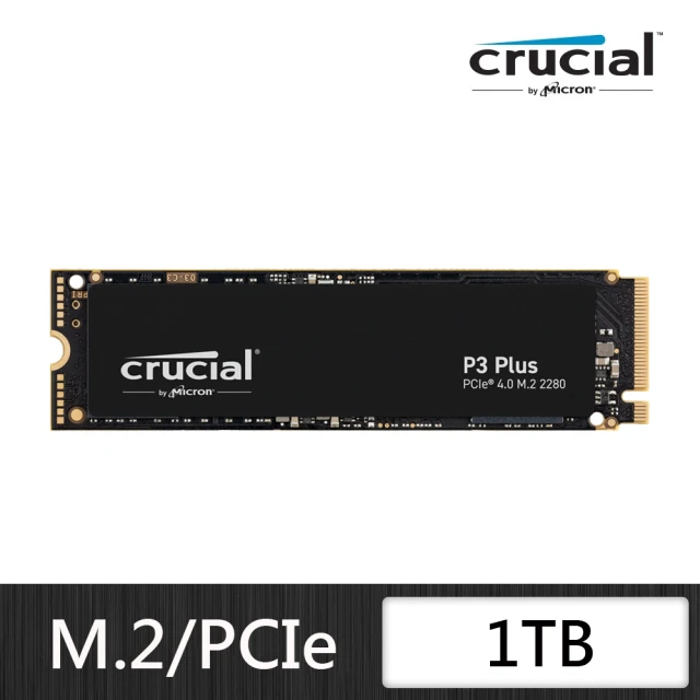 【Crucial 美光】P3 Plus 1TB M.2 2280 PCIe 4.0 ssd固態硬碟 (CT1000P3PSSD8) 讀 5000M/寫 3600M