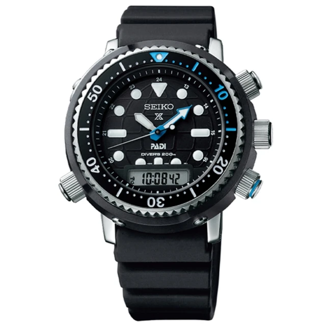 SEIKO 精工 Prospex DIVER SCUBA 雙顯日本南極探測太陽能潛水錶(SNJ035P1/H855-00B0C)