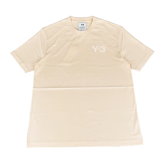 【Y-3 山本耀司】Y-3 Classic亞麻黃字LOGO棉質圓領短袖T恤(男款/亞麻黃)