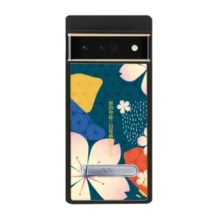 【apbs】apbs Google Pixel 9/8/7/6系列 減震立架手機殼(墨綠櫻花俳句)
