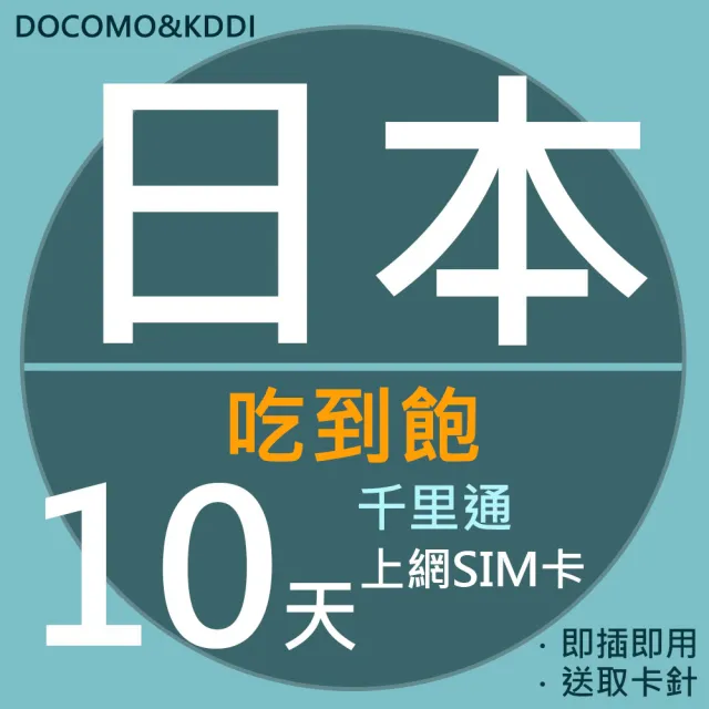 【千里通】日本上網卡10日 無限高速上網吃到飽(日本網卡 千里通  4G網速 支援分享)