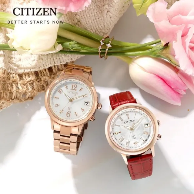 【CITIZEN 星辰】xC 亞洲限定 田馥甄 廣告款 鈦金屬電波女錶36mm(CB1107-58A)