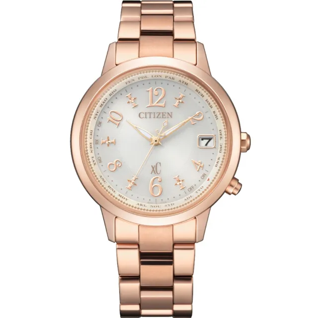 【CITIZEN 星辰】xC 亞洲限定 田馥甄 廣告款 鈦金屬電波女錶 石英錶36mm(CB1107-58A)