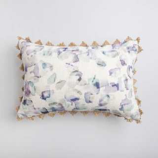 【HOLA】紫芯印花山形邊抱枕30x45-紫白