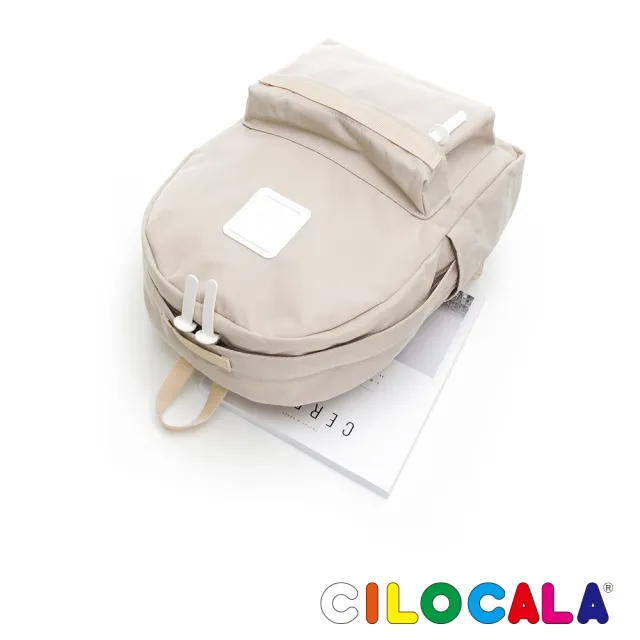 【CILOCALA】亮彩尼龍防潑水後背包-中大包(米色)