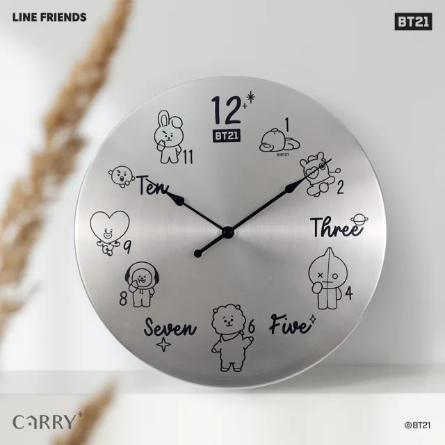 【CarryPlus】BT21的數學課鐵片掛鐘_LINE FRIENDS官方授權(Carry+獨家設計鐵片鐘、MIT高品質)