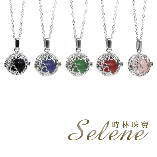 【Selene】水晶寶石桃心墜鍊(五款任選)