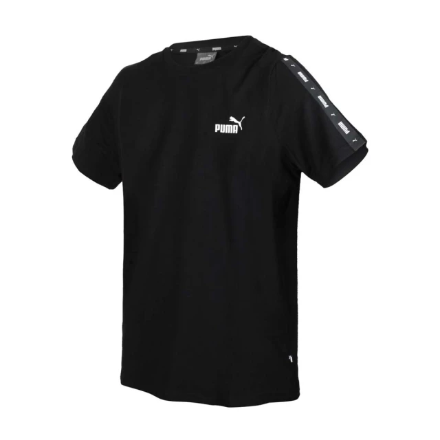 【PUMA】男基本系列TAPE短袖T恤-歐規 休閒 慢跑 上衣 黑白(84738201)