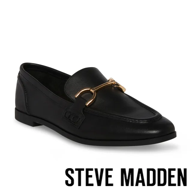 【steve madden】CARRINE 真皮馬銜釦樂福鞋(黑色)