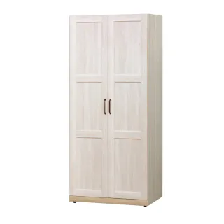 【唯熙傢俱】查理白橡色2.6x6尺衣櫃(衣櫥 衣櫃 開門衣櫥 置物櫃 收納櫃 雙吊衣櫃)