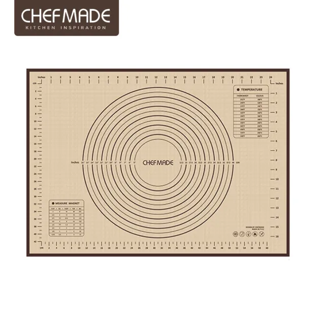 【美國Chefmade】加大款 玻璃纖維 耐冷熱矽膠揉麵墊-50x70cm(CM069)