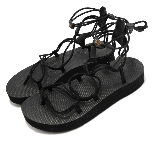 TEVA 休閒鞋 Midform Infinity 黑 女鞋 羅馬鞋 中厚底 增高 涼鞋 夾腳 綁帶(1127890BLK)