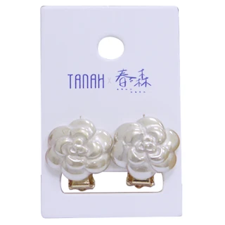 【TANAH】復古時尚 花形款 金色/銀色/白色/黑色 時尚耳環(DE064)