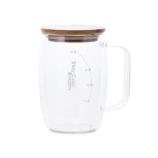 【CookPower 鍋寶】雙層耐熱玻璃咖啡杯500ml(DGS-501)