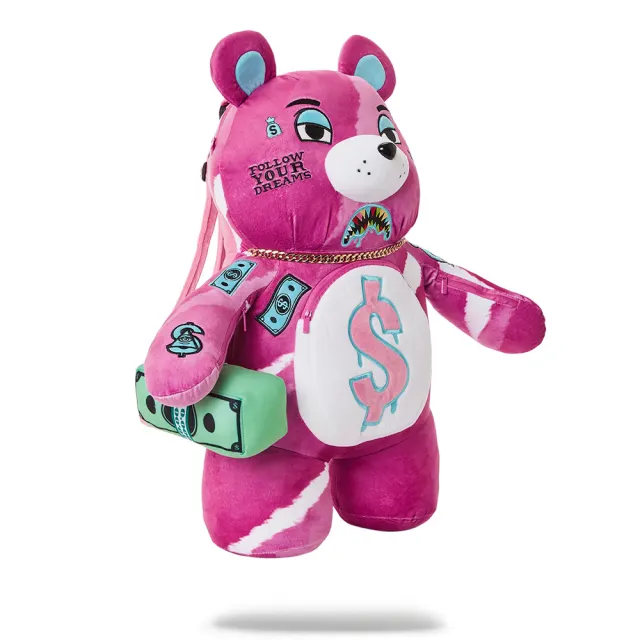 【SPRAYGROUND】PINK PUNK MONEYBEAR 泰迪熊後背包(粉紅龐克)