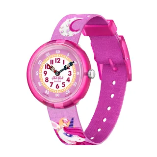 【Flik Flak】兒童手錶 月下獨角獸 DREAMING UNICORN 兒童錶 編織錶帶 瑞士錶 錶(31.85mm)