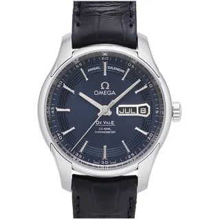 【OMEGA 歐米茄】碟飛系列 同軸擒縱年曆皮帶款x藍面x41mm(431.33.41.22.03.001)