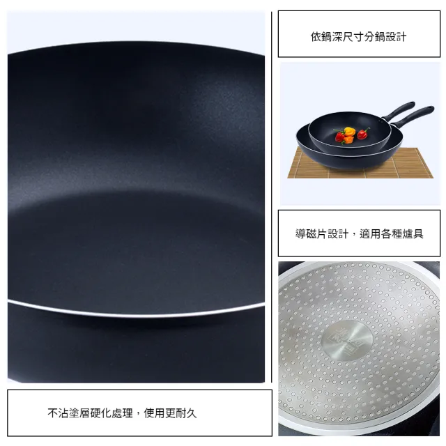 【米雅可】黑晶導磁不沾深型平底鍋 30cm(台灣製造)