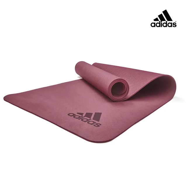 【adidas 愛迪達】高階防滑抗菌瑜珈墊-5mm(野莓紅)