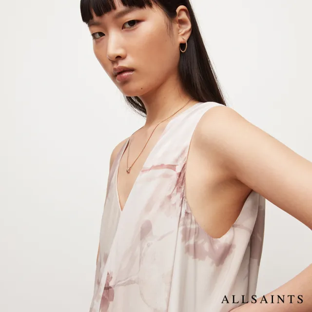 【ALLSAINTS】BLAZE UME 輕薄人造絲垂墜印花中長版洋裝 WD503W(常規版型)