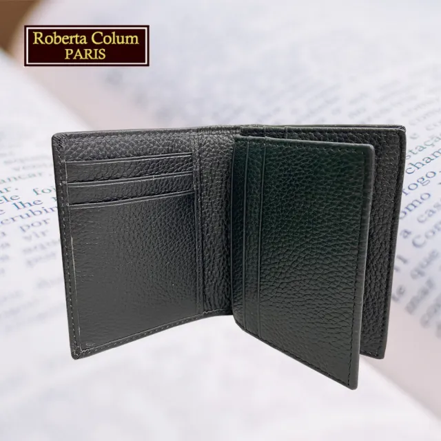 【Roberta Colum】諾貝達專櫃名片夾 進口牛皮名片夾 名片收納夾(24009-1黑色)