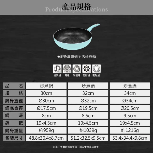 【米雅可】輕&漾導磁不沾炒煮鍋 30cm 台灣製造(適用IH及各式爐具)