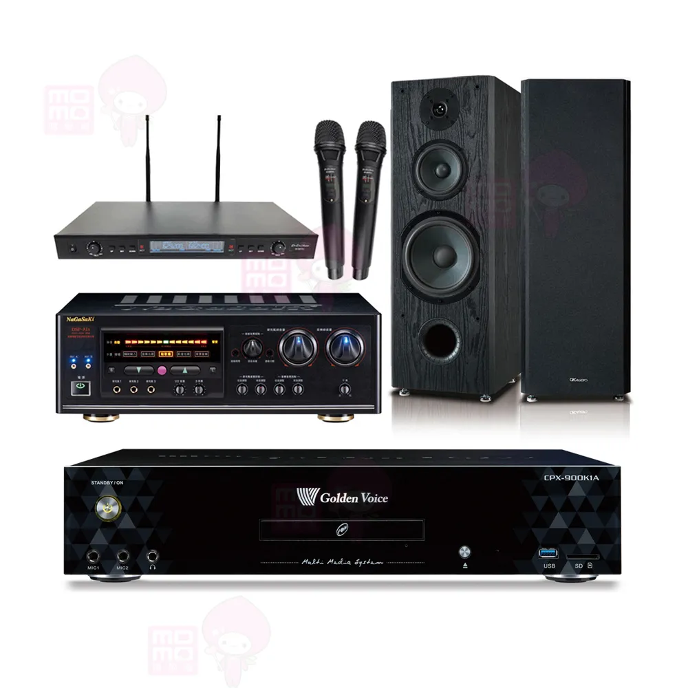 【金嗓】CPX-900 K1A+DSP-A1II+SR-889PRO+FNSD OK-901B(4TB點歌機+擴大機+無線麥克風+喇叭)