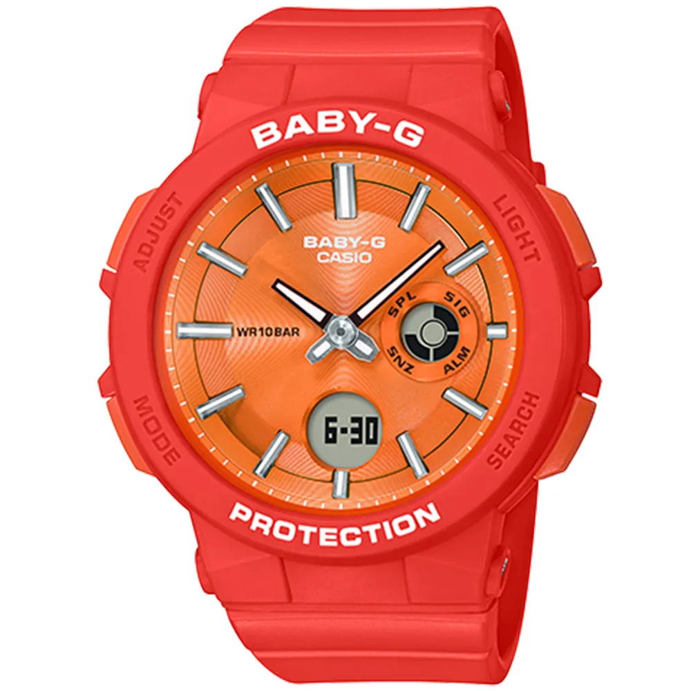 【CASIO 卡西歐】BABY-G 夏日風情雙顯錶(BGA-255-4A)