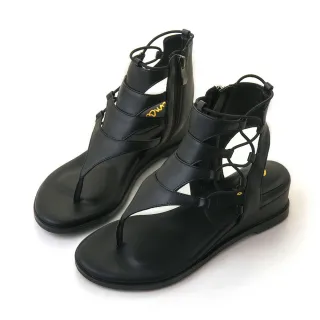 【amai】性感坡跟夾腳羅馬涼鞋 楔型涼鞋 羅馬鞋 楔型鞋 羅馬涼鞋 夾腳涼鞋 坡跟 大尺碼 S8BK(黑色)
