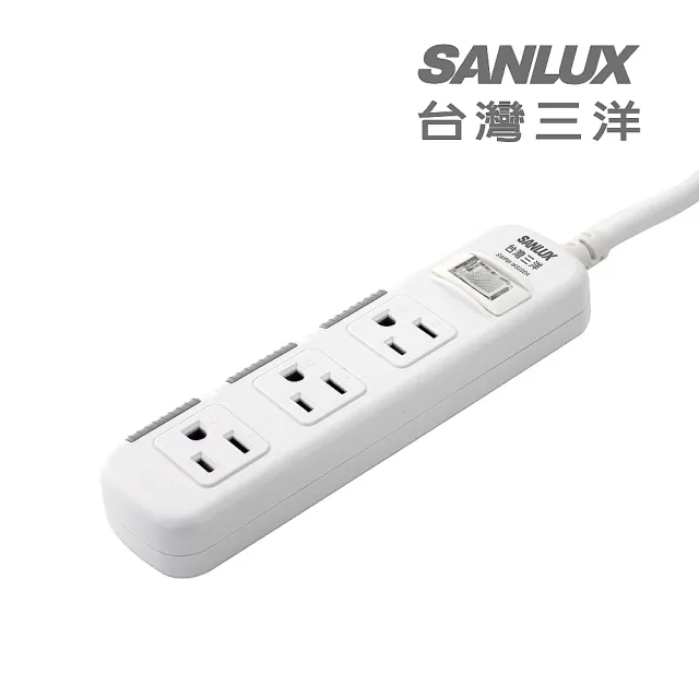 【SANLUX 台灣三洋】防塵蓋轉接延長電源線 3孔3座1切1.8M(SYPW-W331DA)