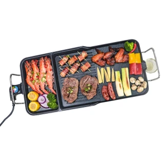 【KINYO】多功能電烤盤 BP-30(烤肉架 烤肉機 烤盤 不沾烤盤 無煙電烤盤 烤肉盤 大面積烤盤)