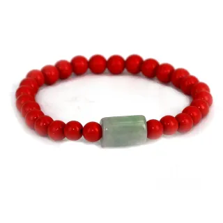 【金石盟】緬甸翡翠硃砂手鍊(緬甸翡翠製造)