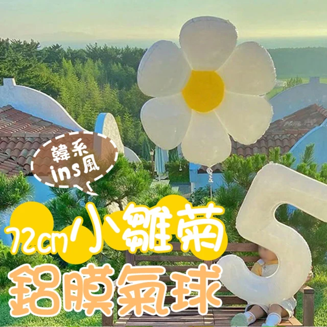 砌氛Kibun 72cm韓系ins小雛菊鋁膜氣球1個(氣球 造型 生日佈置 週歲 收涎 派對)