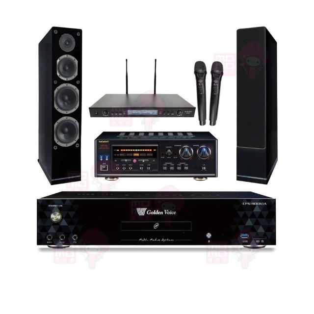 【金嗓】CPX-900 K1A+DSP-A1II+SR-889PRO+AS-168黑(4TB點歌機+擴大機+無線麥克風+喇叭)