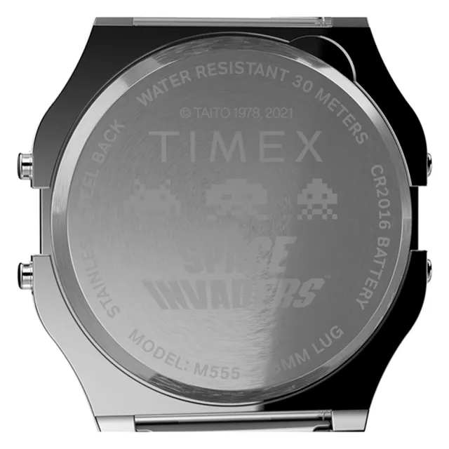 【TIMEX】天美時 x  T80 x Space Invaders 限量聯名電子錶(銀 TXTW2V30000)