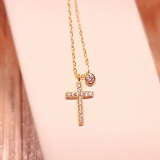 【焦糖小姐 Ms caramelo】925純銀 十字架 鋯石項鍊
