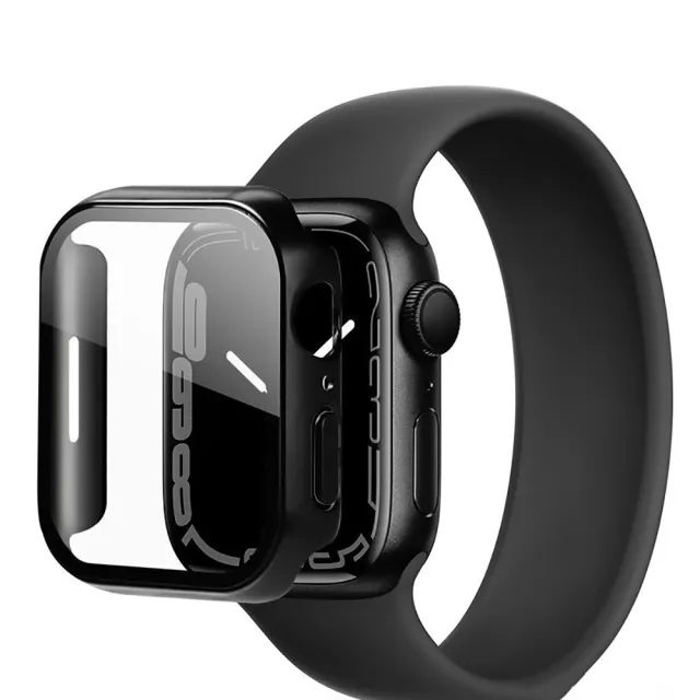 【GAGEDA】智慧型手錶原機色殼膜一體(適用Apple Watch Series 10/9/8/ 42/46/41/45mm PC+鋼化膜一體式錶殼)