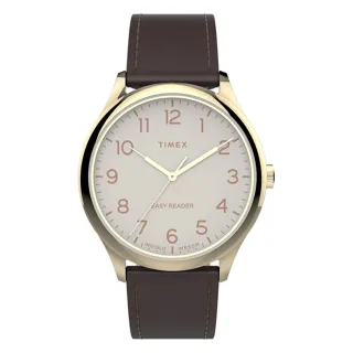 【TIMEX】天美時 Easy Reader系列經典手錶(咖啡x金 TXTW2V28100)