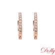 【DOLLY】0.10克拉 18K金輕珠寶玫瑰金鑽石耳環
