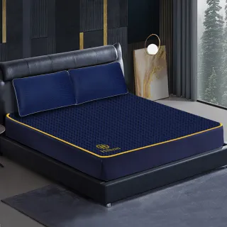 【Hilton 希爾頓】湛藍之夜6D石墨烯可水洗透氣床包式/加大(床墊/床包)