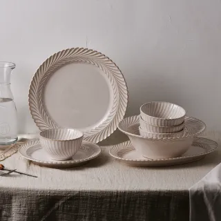【Homely Zakka】MOMO獨家日式創意復古窯變釉陶瓷餐盤碗餐具_8件組(湯盤 餐具 餐盤 盤子 器皿)
