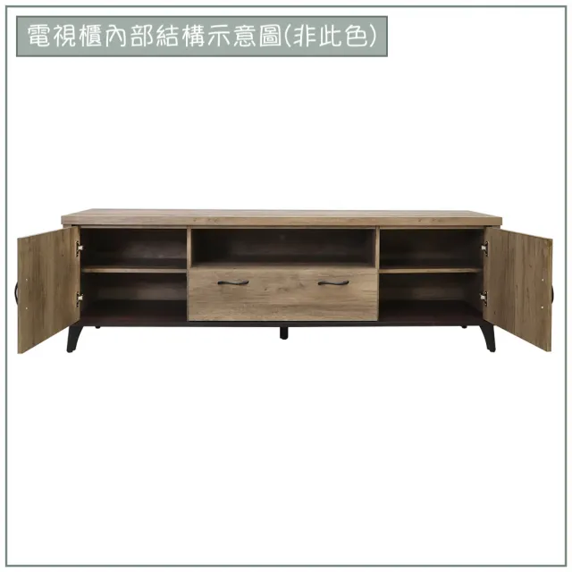 【唯熙傢俱】唯樂炭燒白橡色8尺L型石面電視櫃(客廳 電視櫃 L櫃 長櫃 DVD櫃 收納櫃 置物櫃 抽屜櫃)