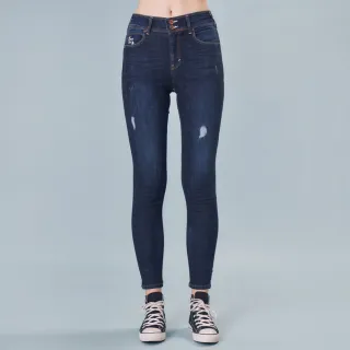 【5th STREET】女超彈高腰小直褲-酵洗藍