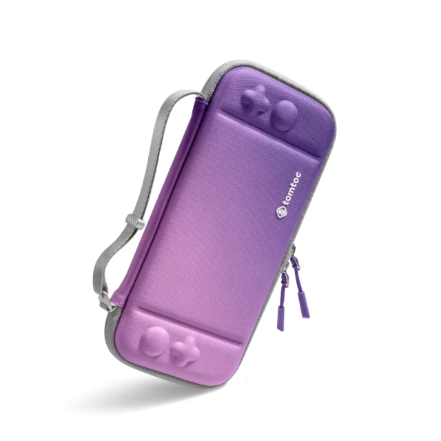 【tomtoc】任天堂Switch副廠 玩家首選二代OLED新版 紫色(Nintendo Switch收納保護硬殼包)