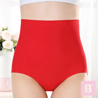 【B+ 大尺碼專家】3件組-現貨-大尺碼-女-高腰-無痕-冰絲內褲-6色混搭(0303071)
