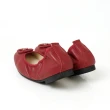 【viina】超纖蜥蜴紋微方頭LOGO摺疊平底娃娃鞋 - 紅(摺疊平底娃娃鞋)