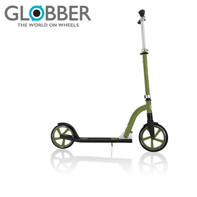 【GLOBBER 哥輪步】官方直營 法國NL230-205 DUO成人折疊滑板車-酪梨綠(滑板車、手煞車、直立站立)
