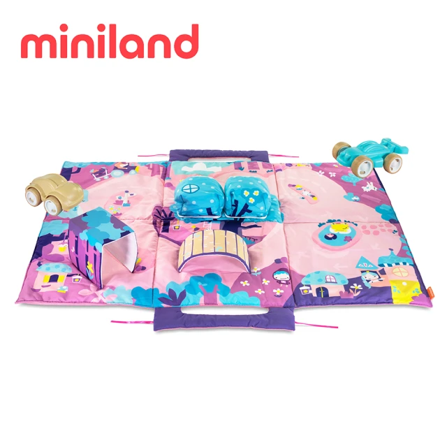 【西班牙Miniland】可水洗交通車遊戲墊-紫(遊戲地墊/西班牙原裝進口)