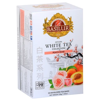 【Basilur 錫蘭茶】72167 水蜜桃玫瑰風味茶包 1.5gx20(白茶)