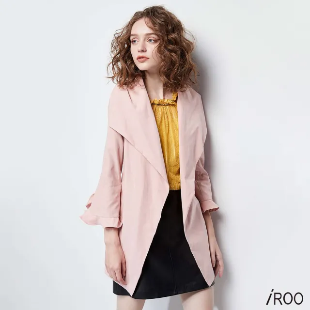 【iROO】不規則翻領女人時尚長袖外套